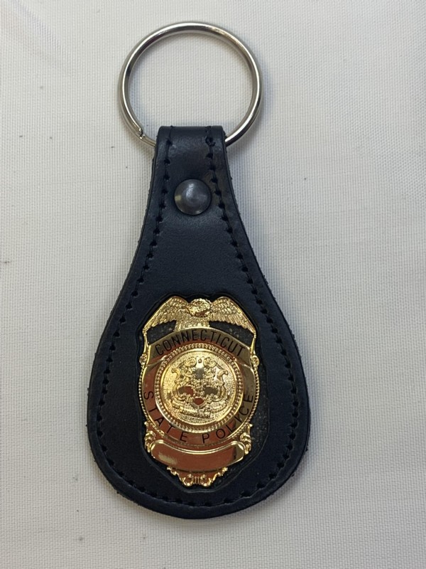 CSP Gold Badge Key Chain with leather fob