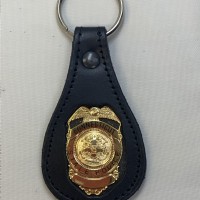 CSP Gold Badge Key Chain with leather fob